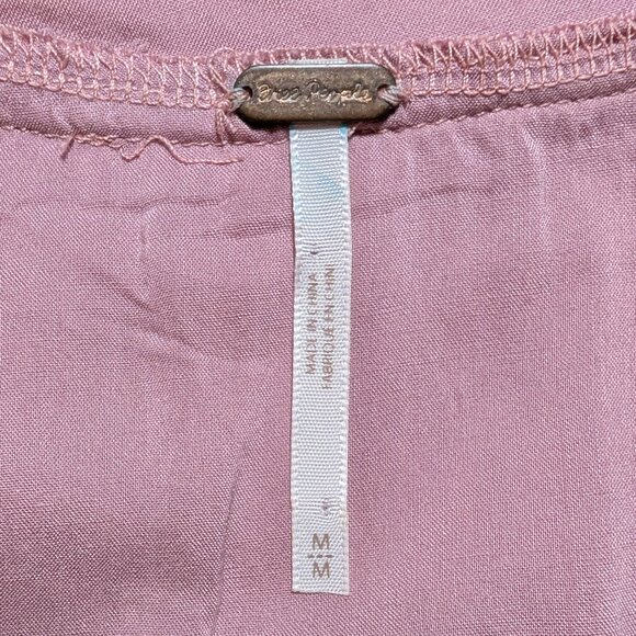 Free People Sweetest Thing Embroidered Thermal Top w/ Lace Sleeves in Blush Pink - Picture 2 of 16